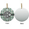 Geometric Circles Ceramic Flat Ornament - Circle Front & Back (APPROVAL)