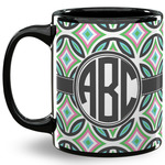 Geometric Circles 11 Oz Coffee Mug - Black (Personalized)