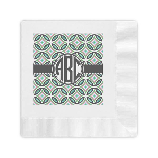 Custom Geometric Circles Coined Cocktail Napkins (Personalized)