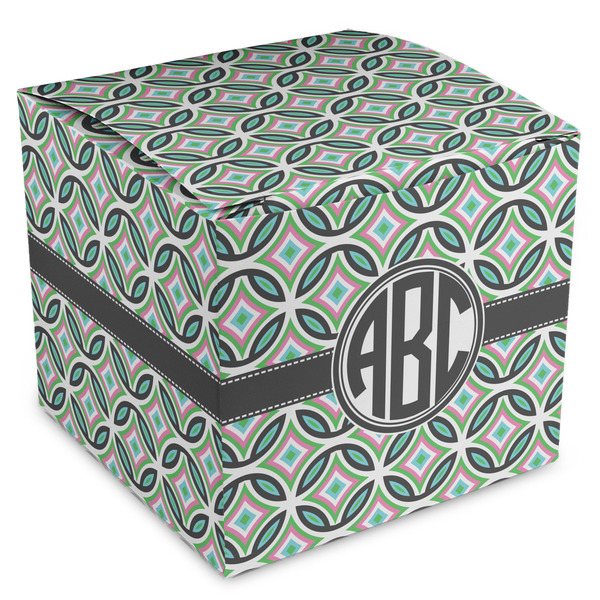 Custom Geometric Circles Cube Favor Gift Boxes (Personalized)