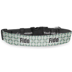 Geometric Circles Deluxe Dog Collar - Medium (11.5" to 17.5") (Personalized)