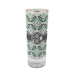 Geometric Circles 2 oz Shot Glass - Glass with Gold Rim (Personalized)