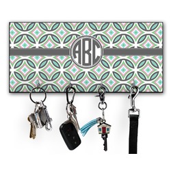 Geometric Circles Key Hanger w/ 4 Hooks w/ Monogram