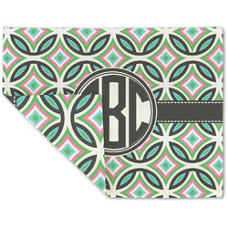 Geometric Circles Double-Sided Linen Placemat - Single w/ Monogram