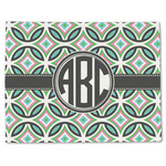 Geometric Circles Single-Sided Linen Placemat - Single w/ Monogram