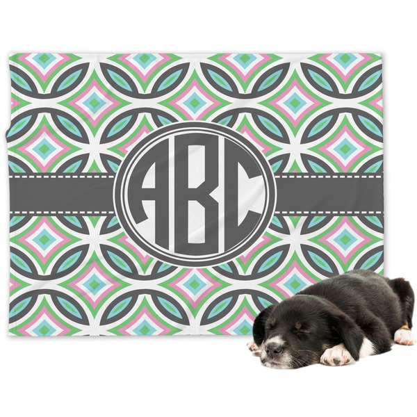 Custom Geometric Circles Dog Blanket - Large (Personalized)