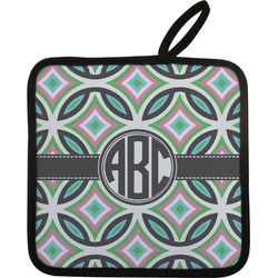 Geometric Circles Pot Holder w/ Monogram