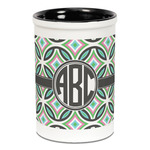 Geometric Circles Ceramic Pencil Holders - Black