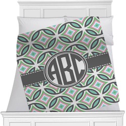 Geometric Circles Minky Blanket - Toddler / Throw - 60"x50" - Single Sided (Personalized)