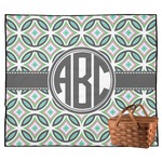 Geometric Circles Outdoor Picnic Blanket (Personalized)