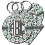 Geometric Circles Plastic Keychain (Personalized)