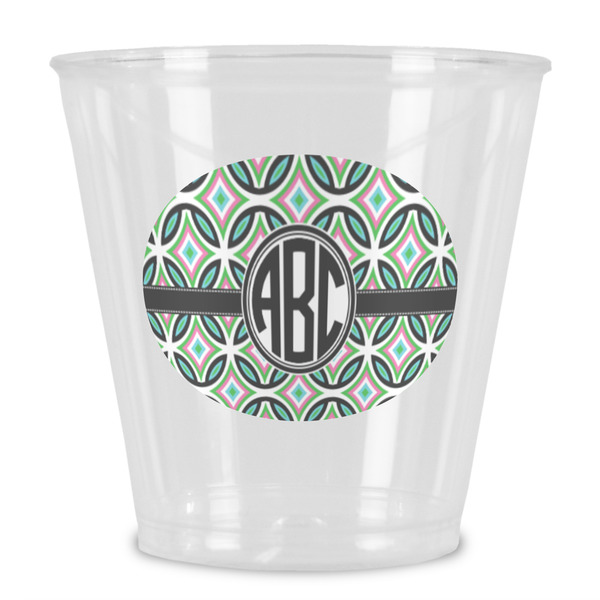 Custom Geometric Circles Plastic Shot Glass (Personalized)