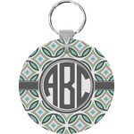 Geometric Circles Round Plastic Keychain (Personalized)