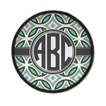 Geometric Circles Iron On Round Patch w/ Monogram