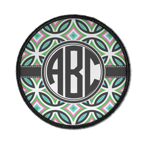 Custom Geometric Circles Iron On Round Patch w/ Monogram