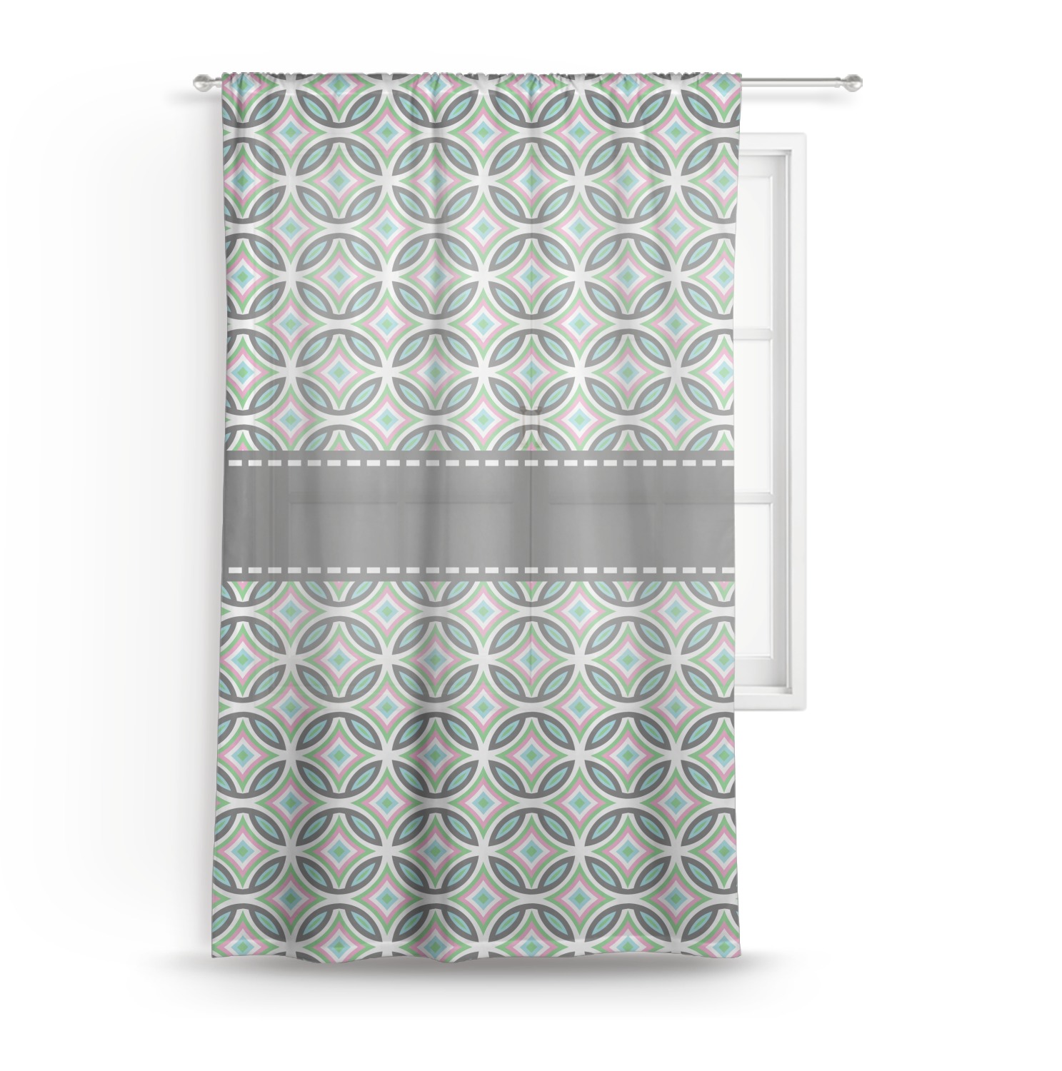 Custom Geometric Circles Sheer Curtain - 50