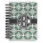 Geometric Circles Spiral Notebook - 5x7 w/ Monogram