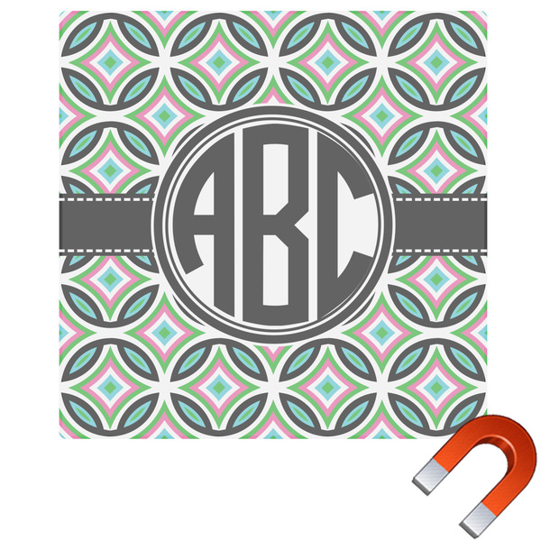 Custom Geometric Circles Square Car Magnet - 10" (Personalized)