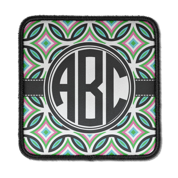 Custom Geometric Circles Iron On Square Patch w/ Monogram