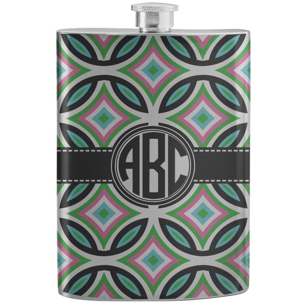 Custom Geometric Circles Stainless Steel Flask (Personalized)