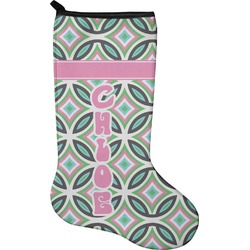 Geometric Circles Holiday Stocking - Single-Sided - Neoprene (Personalized)