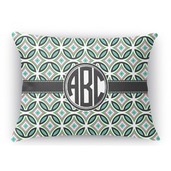 Geometric Circles Rectangular Throw Pillow Case (Personalized)