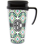 Geometric Circles Acrylic Travel Mug with Handle (Personalized)