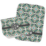 Geometric Circles Burp Cloths - Fleece - Set of 2 w/ Monogram