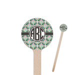 Geometric Circles 7.5" Round Wooden Stir Sticks - Single Sided (Personalized)