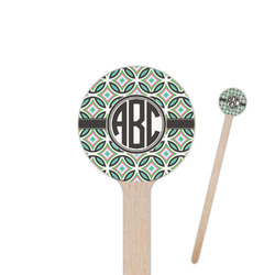 Geometric Circles 7.5" Round Wooden Stir Sticks - Double Sided (Personalized)