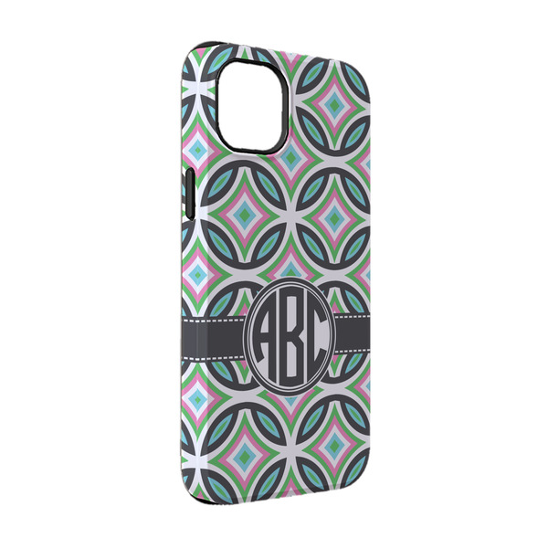 Custom Geometric Circles iPhone Case - Rubber Lined - iPhone 14 Pro (Personalized)