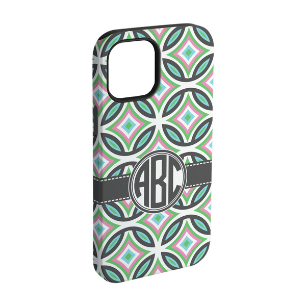 Custom Geometric Circles iPhone Case - Rubber Lined - iPhone 15 (Personalized)