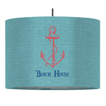 Chic Beach House 16" Drum Pendant Lamp - Fabric