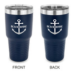 Chic Beach House 30 oz Stainless Steel Tumbler - Navy - Double Sided