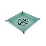 Chic Beach House Faux Leather Dice Tray - 6" x 6" - Teal