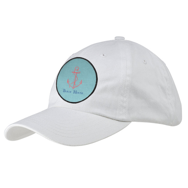 Custom Chic Beach House Baseball Cap - White