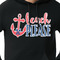 Chic Beach House Black Hoodie on Model - CloseUp