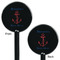 Chic Beach House Black Plastic 5.5" Stir Stick - Double Sided - Round - Front & Back