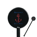 Chic Beach House 5.5" Round Plastic Stir Sticks - Black - Double Sided