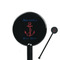 Chic Beach House Black Plastic 5.5" Stir Stick - Round - Closeup