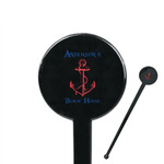 Chic Beach House 7" Round Plastic Stir Sticks - Black - Double Sided