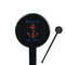 Chic Beach House Black Plastic 7" Stir Stick - Round - Closeup