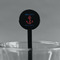 Chic Beach House Black Plastic 7" Stir Stick - Round - Main