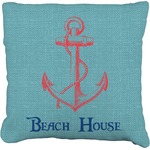 Chic Beach House Faux-Linen Throw Pillow 26"