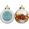 Chic Beach House Ceramic Christmas Ornament - Poinsettias (APPROVAL)