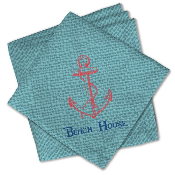 Custom Chic Beach House Cloth Cocktail Napkins - Set of 4