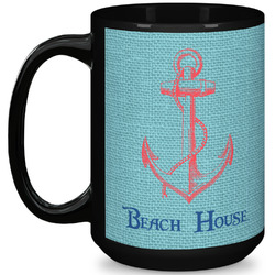 Chic Beach House 15 Oz Coffee Mug - Black
