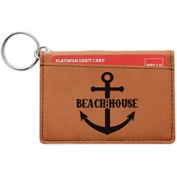 Chic Beach House Leatherette Keychain ID Holder - Single Sided