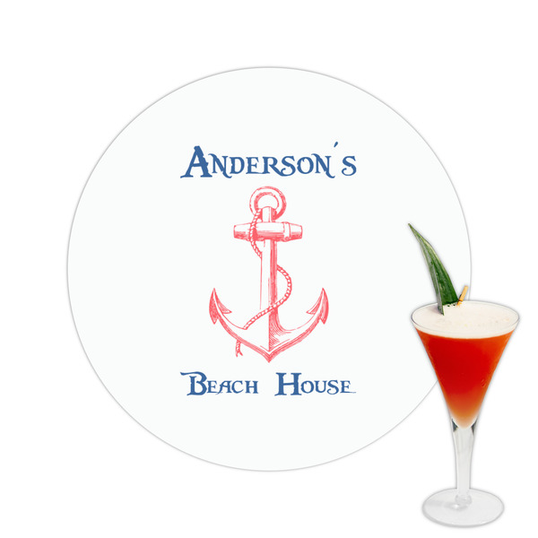 Custom Chic Beach House Printed Drink Topper -  2.5"