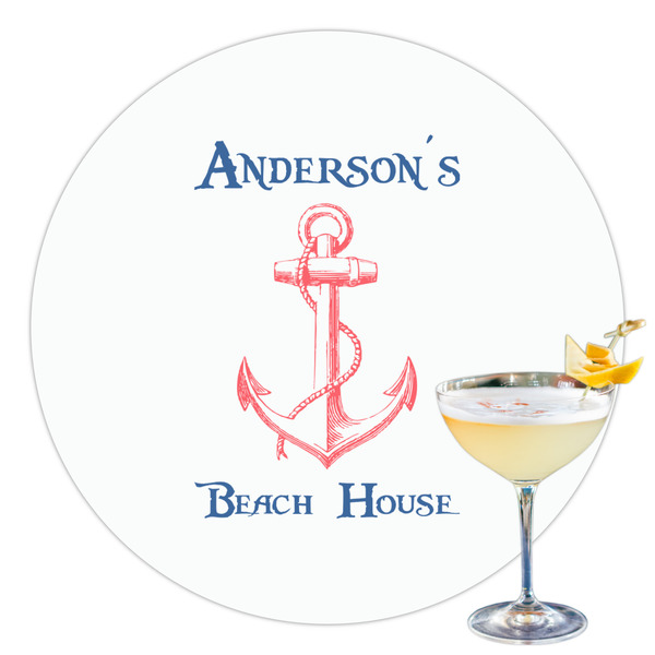 Custom Chic Beach House Printed Drink Topper - 3.5"